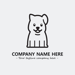 Dog illustration black and white for logo company vector image
