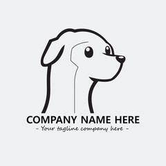 Dog illustration black and white for logo company vector image
