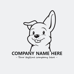 Dog illustration black and white for logo company vector image
