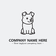 Dog illustration black and white for logo company vector image
