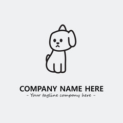 Dog illustration black and white for logo company vector image
