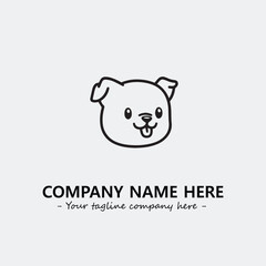 Dog illustration black and white for logo company vector image
