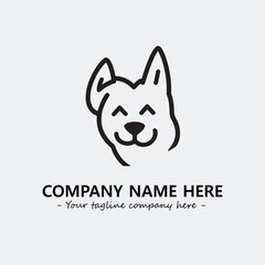 Dog illustration black and white for logo company vector image
