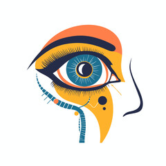 Abstract Colorful Eye Illustration with Geometric Shapes