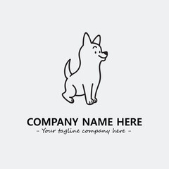 Dog illustration black and white for logo company vector image
