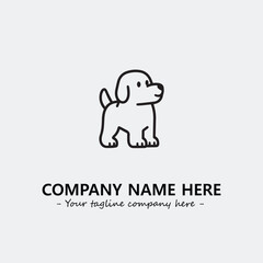 Dog illustration black and white for logo company vector image

