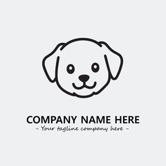 Dog illustration black and white for logo company vector image

