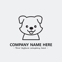 Dog illustration black and white for logo company vector image
