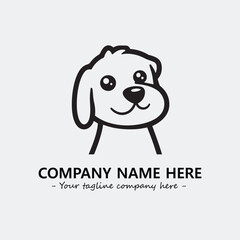 Dog illustration black and white for logo company vector image
