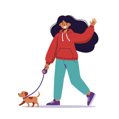 Flat Vector Illustration of a Happy Dancing  Characters in Modern Minimalist Style