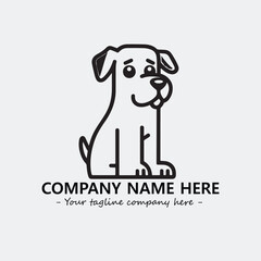 Dog illustration black and white for logo company vector image
