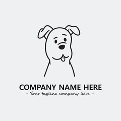 Dog illustration black and white for logo company vector image

