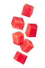 Falling Cube Watermelon, cutout, full depth of field.