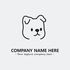 Dog illustration black and white for logo company vector image
