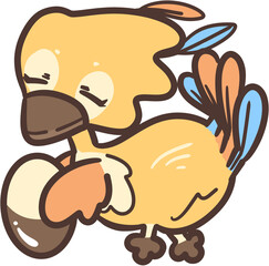 The mother bird will hold the eggs with care.