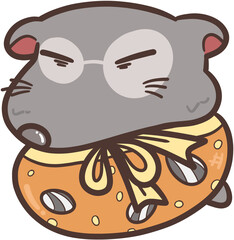 Guinea Pig in a yellow gift bag with sunflower seeds.