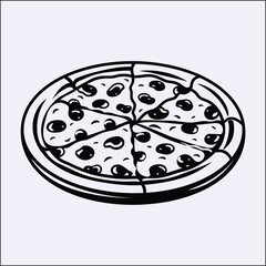 Silhouette of Pizza, Fast Food
