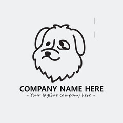 Dog illustration black and white for logo company vector image
