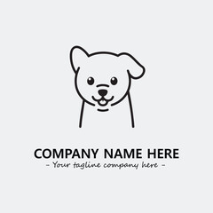 Dog illustration black and white for logo company vector image

