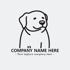 Dog illustration black and white for logo company vector image
