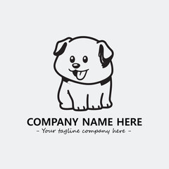 Dog illustration black and white for logo company vector image
