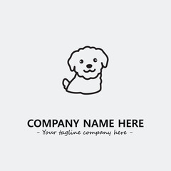 Dog illustration black and white for logo company vector image
