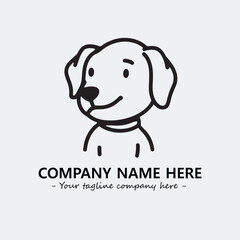 Fototapeta premium Dog illustration black and white for logo company vector image 