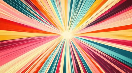 Colorful Comic Book Style Explosion Background With Bright Stripes illustration