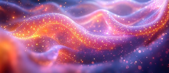 Abstract glowing fabric ripples, vibrant colors, digital art, background design, print media