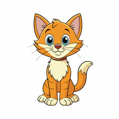cat, cartoon, animal, kitten, vector, pet, illustration, cute, pets, feline, domestic, mammal, funny, drawing, kitty, tail, fun, art, animals, character, fur, happy, orange, ginger, paw