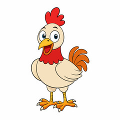 rooster isolated on white