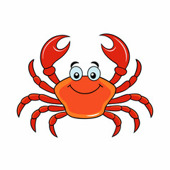 crab, seafood, animal, cartoon, sea, red, vector, illustration, lobster, food, claw, crustacean, isolated, fish, shell, shellfish, marine, ocean, nature, crayfish, cancer, spider, restaurant, sign, sh