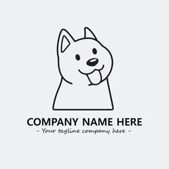 Dog illustration black and white for logo company vector image
