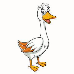 vector illustration of cartoon duck