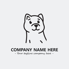 Dog illustration black and white for logo company vector image
