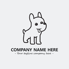 Dog illustration black and white for logo company vector image
