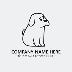 Dog illustration black and white for logo company vector image
