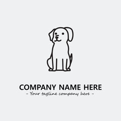 Dog illustration black and white for logo company vector image
