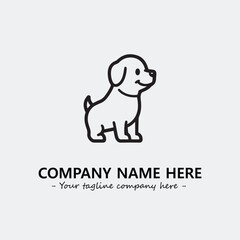 Dog illustration black and white for logo company vector image
