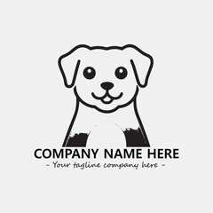 Dog illustration black and white for logo company vector image
