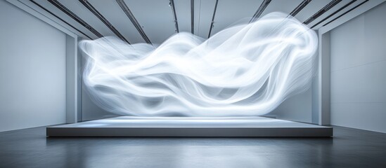 Abstract Light Sculpture in Modern Gallery