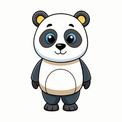 panda, bear, animal, cartoon, baby, vector, illustration, cute, zoo, fun, wild, mammal, character, teddy, wildlife, bamboo, china, art, black, animals, smile, nature, funny, asia, drawing