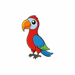 parrot on white background