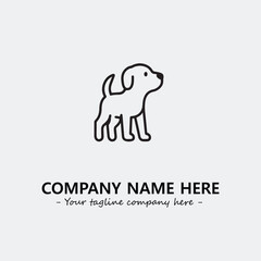 Dog illustration black and white for logo company vector image
