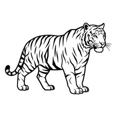 Naklejka premium Minimalist Tiger Line Logo Design