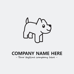 Dog illustration black and white for logo company vector image
