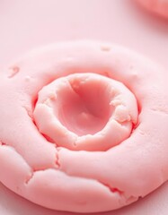 Fototapeta premium Soft pink cookie base with a perfectly spherical filling, filling, candy