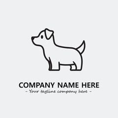 Dog illustration black and white for logo company vector image
