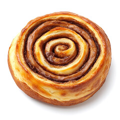 Fototapeta premium A freshly baked cinnamon swirl bread with golden brown crust, soft crumb, and visible cinnamon filling