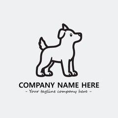 Dog illustration black and white for logo company vector image
